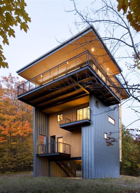 metal house on tower|modern tower houses.